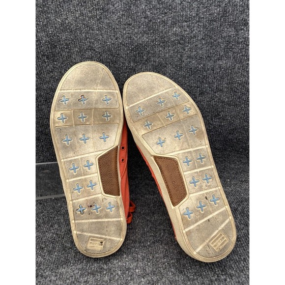 Toms Shoe Men Size 10.5 Canvas 3 Eye Lace Up Casual Sneakers Orange Coral 341113 - Picture 9 of 9
